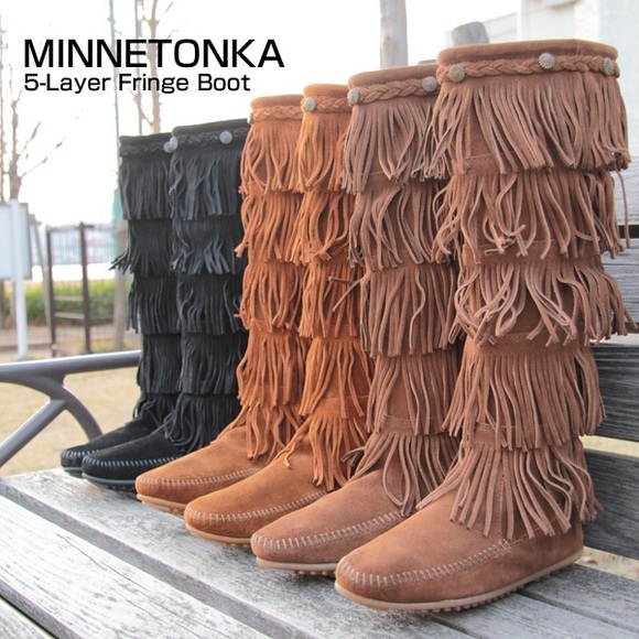 Minnetonka Shoes - NIB Minnetonka 5 Layer Fringe Boot